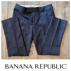 NWOT BR Brocade Symona Navy Cropped Pats, Size 2.